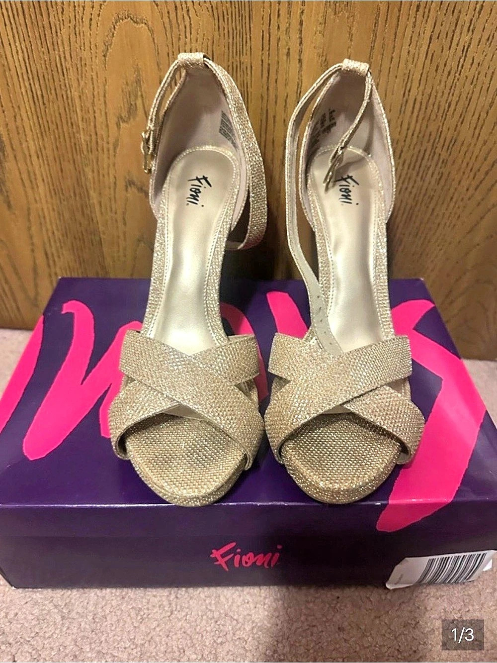 Fioni Lavish De Luxe Gold Heels US 7